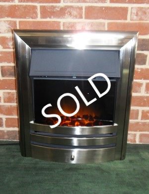 Aurora Borealis Real Flame Effect Electric Inset Fire With Silver Frame